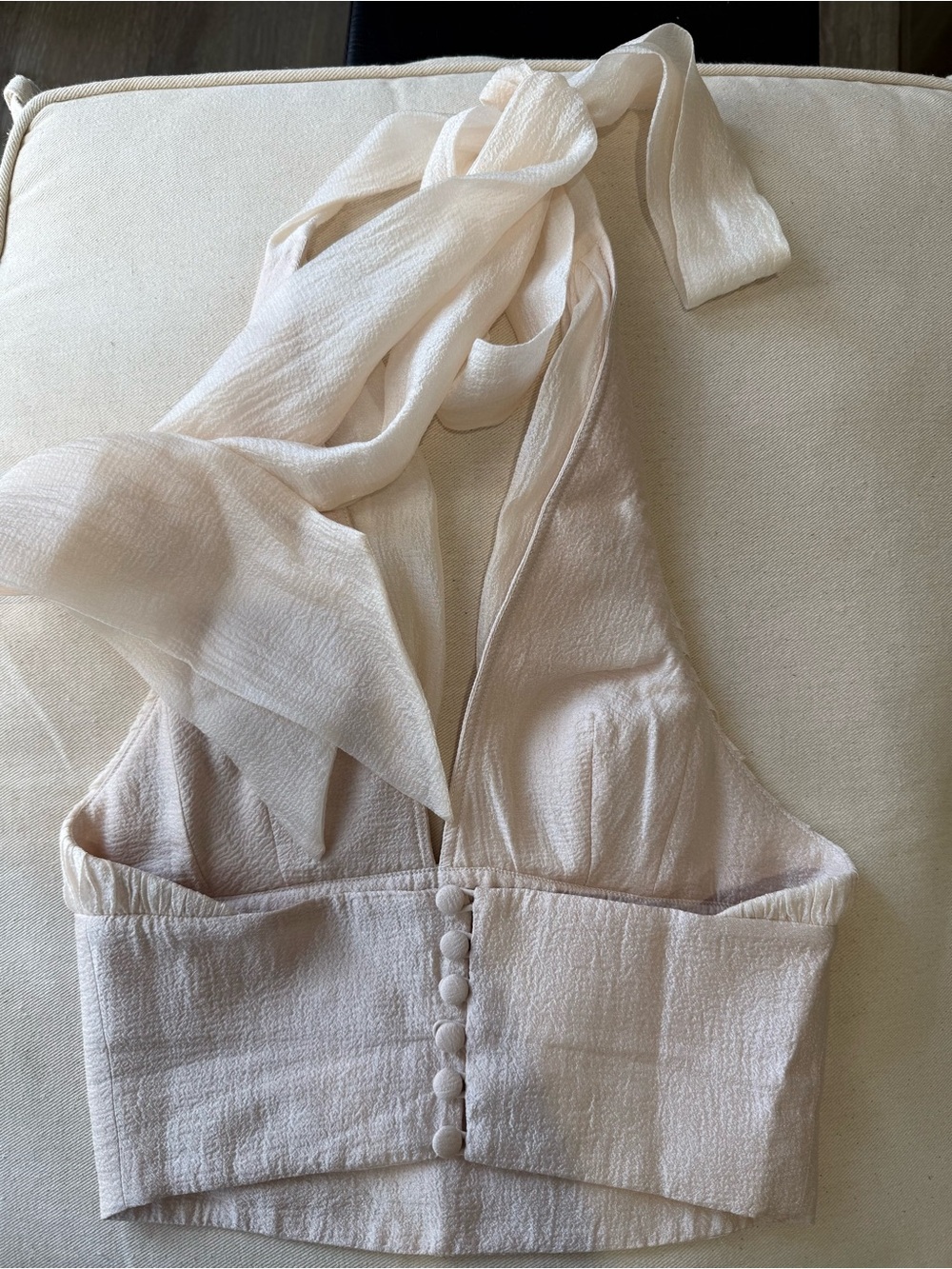 BELINDA HALTER TOP - IVORY - Picture 9 of 11